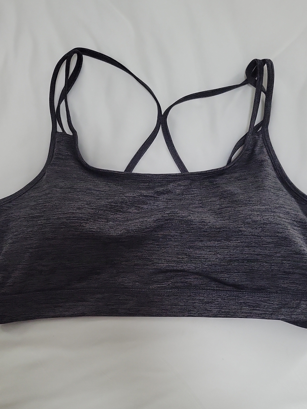 GAIAM Heathered Charcoal Grey Strappy Sports Bralette